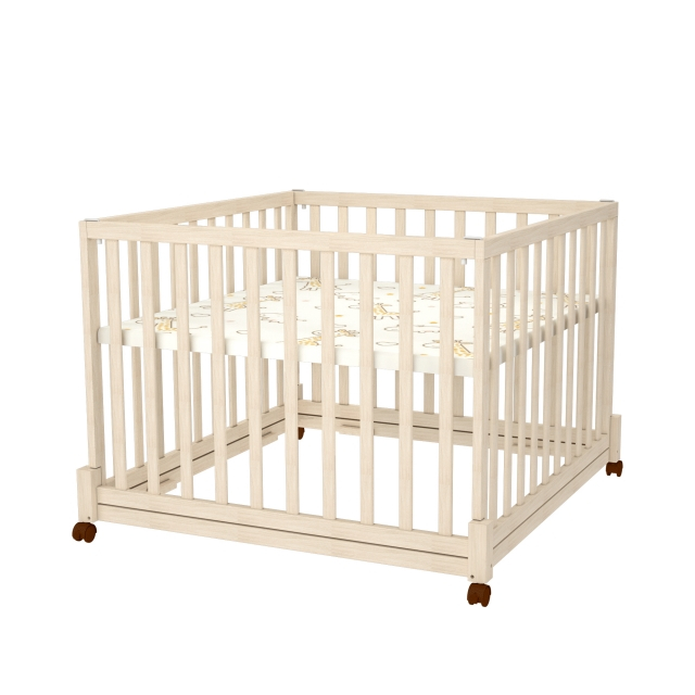 Timba 3 Fa rácsos 100cm 100cm összecsukható emelhető görgős járóka col. borostyán