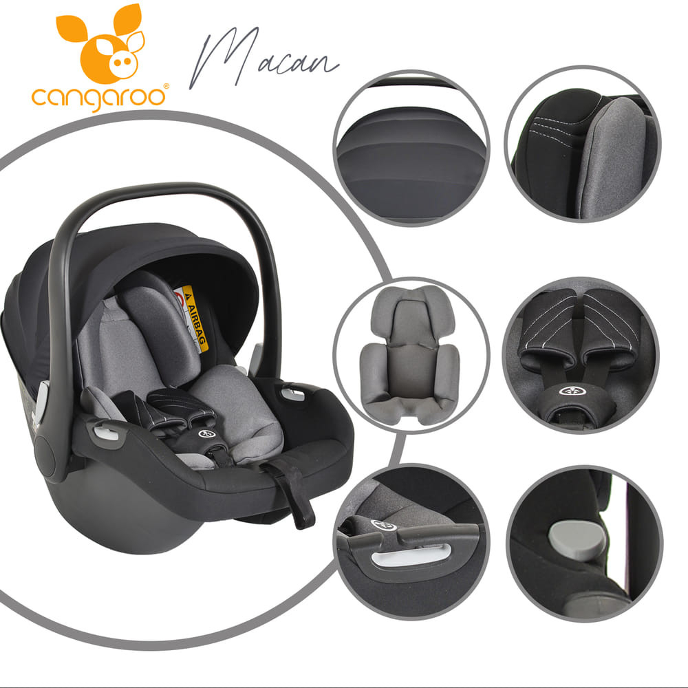 Cangaroo IClick Set 3in1 multifunkciós babakocsi Szürke