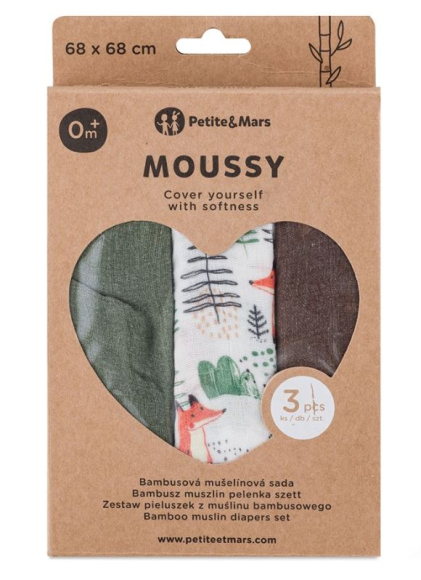 Petit&Mars 3db-os bambusz textil pelenka 