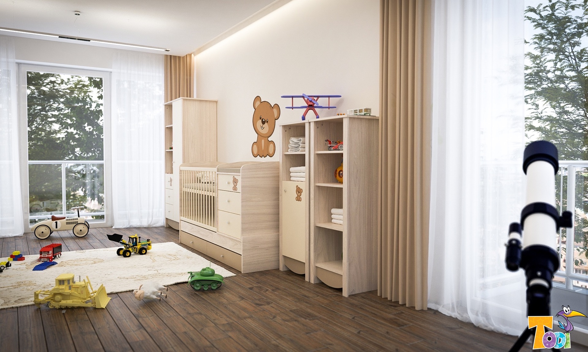 Teddy keskeny nyitott polcos szekrény
